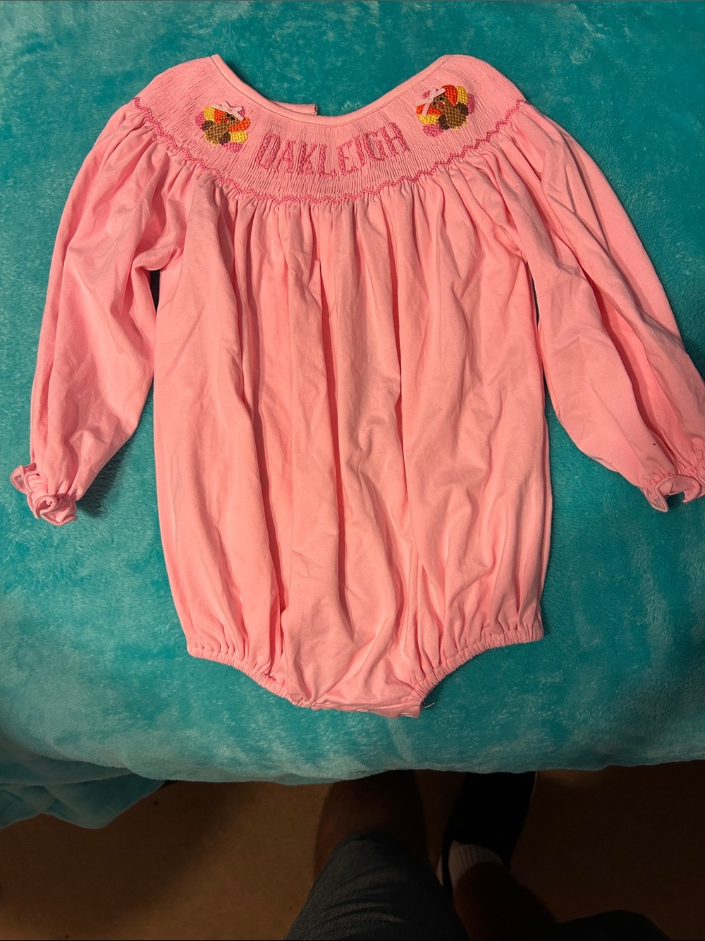 Thanksgiving Oakleigh Pink Smocked Bubble